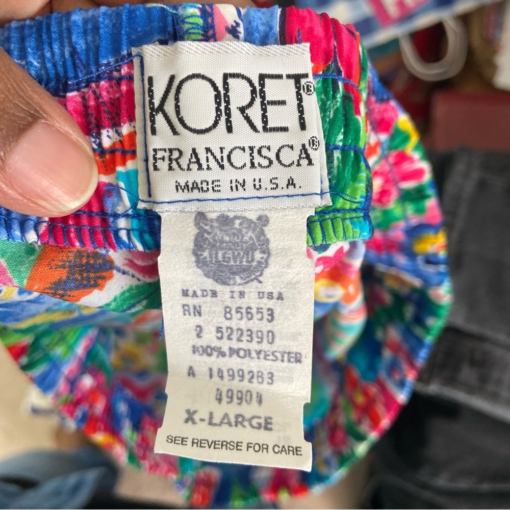 Koret Francisca Short Set Vintage Floral High Rise Elastic Waist - Picture 6 of 14